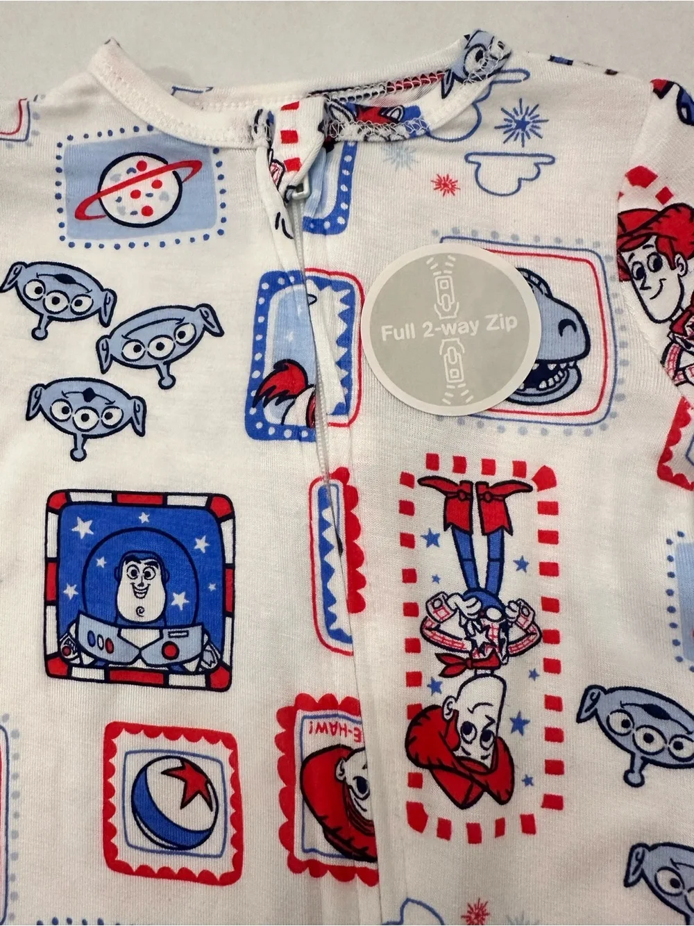 Toy Story Baby Boys Cozy and Comfortable Americana 1 Piece Footed Sleep and Play